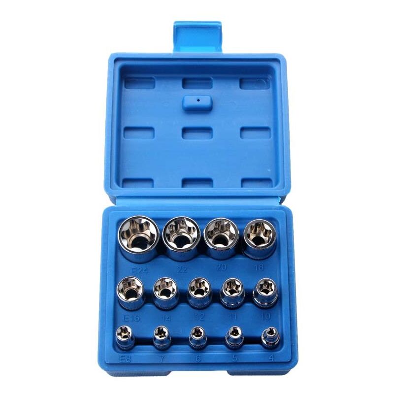 Csparkv - 130x57x115mm)Lot de 14 douilles Torx femelles E4-E24 hexagonales
