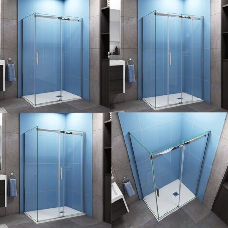 130x80x195cm 6mm  ESG Glas Schiebetür Nischentür Duschwand Duschabtrennung Duschkabine