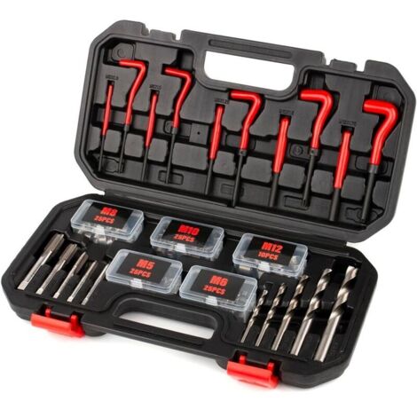 131-piece Thread Repair Tap and Die Kit, M5-M12 Internal Metric Thread Insert