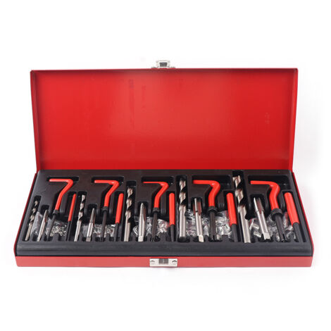 131-tlg Gewindereparaturwerkzeuge Gewindereparatursatz Einsätze Hülse Gewinde Reparatur Satz Bohrer Sleeves M5-M12