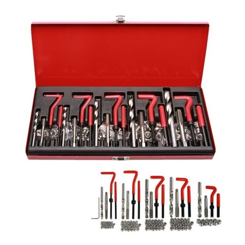 Dpzo - 131pcs Kit Réparation Filetage M5 M6 M8 M10 M12 - Rouge