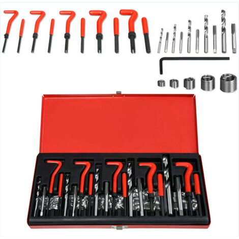 Kit De Réparation De Filetage M5 X 0.8mm - 30 Pièces (inserts Hélicoïdaux, Taraud, Foret, Outils) - Pour Métaux