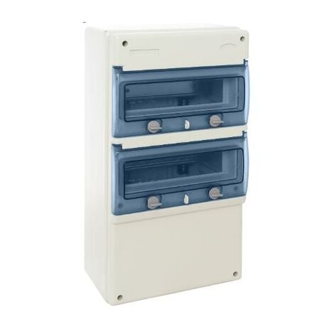 1322 Coffret électrique étanche pour prises - 2 rangées de 11 modules - IP65 Solera Indubox