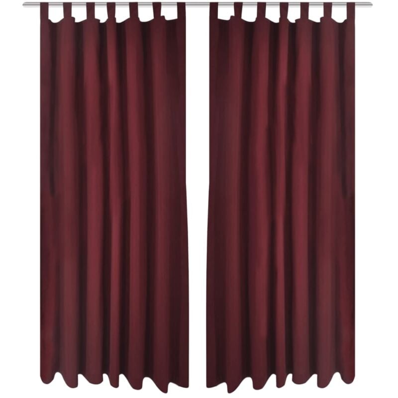 2 pcs Bordeaux Micro-Satin Curtains with Loops 140 x 175 cm vidaXL