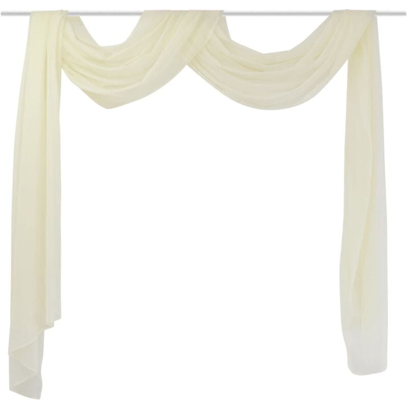 Sheer Voile Drape 140 x 600 cm Cream Vidaxl