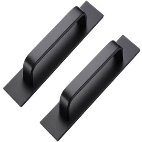 (133 mm, noir)Lot de 2 Poignées Autocollantes en Aluminium pour Armoire Chambre à Coucher Salle de Bain Cuisine Poignées En Acier Inoxydable