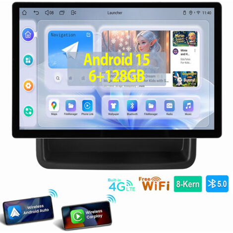 13,3" Pour Opel Vivaro et Renault Trafic 2010-2014 Autoradio 6+128G 8 cœurs Android 15 4G LTE GPS BT 6+128G