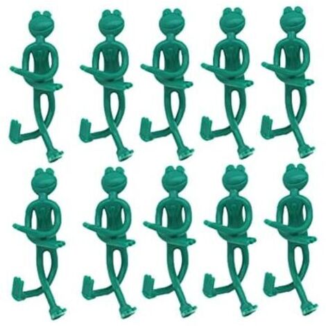 13,3 x 6 x 6,5 cm, 10 clip per piante, legacci per alberi, legacci decorativi a forma di rana, legacci da giardino pieghevoli per L