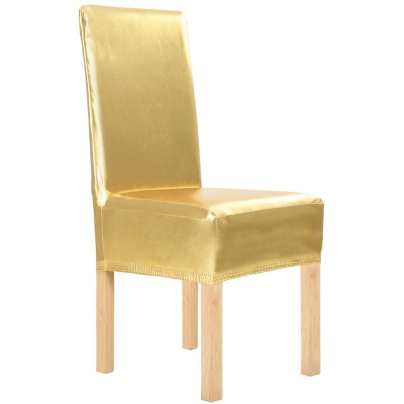 Vidaxl - 6 pcs Straight Chair Covers Stretch Gold