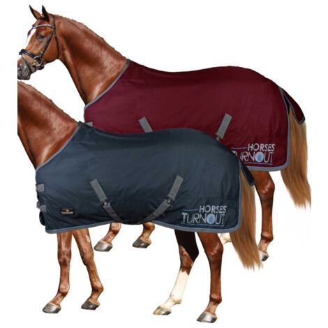 135 cm, Blu: Coperta impermeabile da paddock imbottita 400 g e tessuto esterno 600 denari Turnout