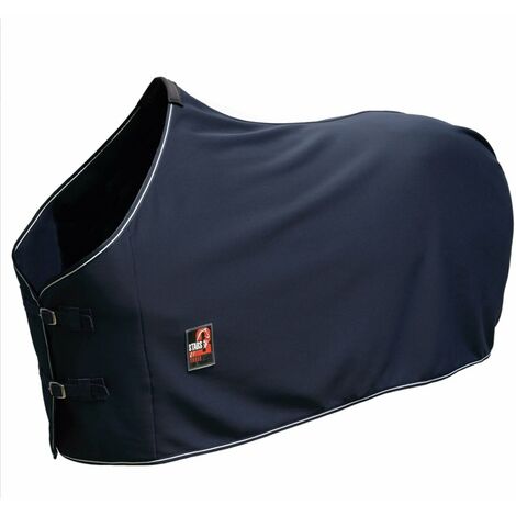 135 cm, blu: Couverture chaude au toucher doux doublée de polaire avec fermeture frontale à double sangle