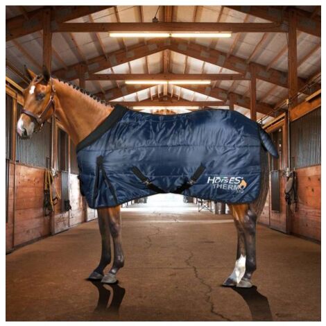 135 cm, Blu Navy: Coperta da box imbottita 350 g e tessuto esterno 420 denari modello Thermo