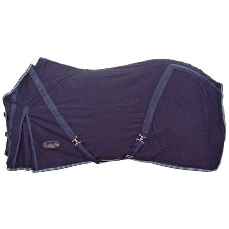135 cm, Blu Navy: Coperta in cotone foderata in lana con cinghie regolabili modello Malmo