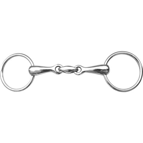 13,5 cm: Filetto ad anelli con oliva centrale e imboccatura inox piena 19 mm