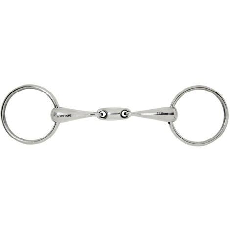 13,5 cm: Filetto ad anelli con oliva centrale in acciaio inox pieno 19 mm