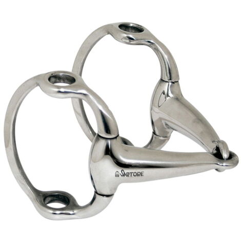 13,5 cm: Morso oliva con anelli piatti snodato elevatore in acciaio inox vuoto 23 mm