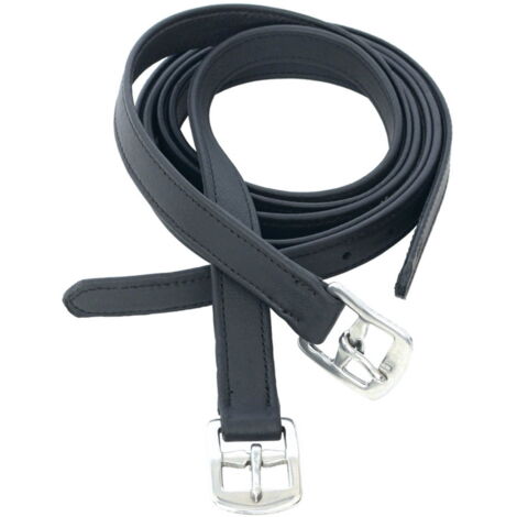 135 cm, nero: Etriers en cuir souple huilé de 25 mm de large