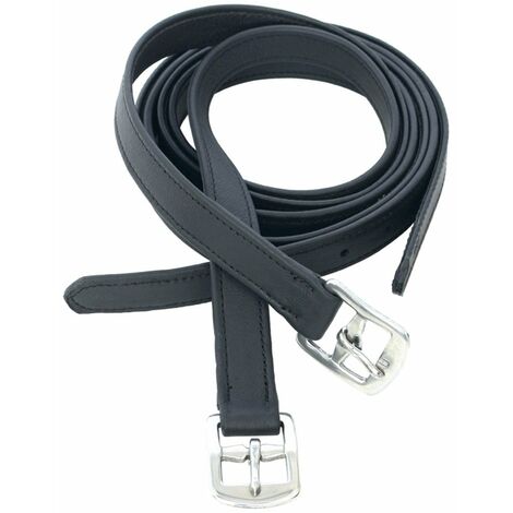 135 cm, nero: Etriers en cuir souple huilé de 25 mm de large