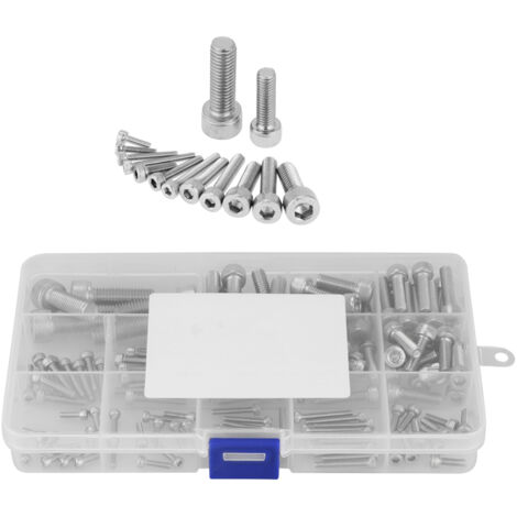 135-teiliges Schraubenset mit Innensechskantschrauben M2,5, M3, M4, M5, M6 und M8 aus Edelstahl 304