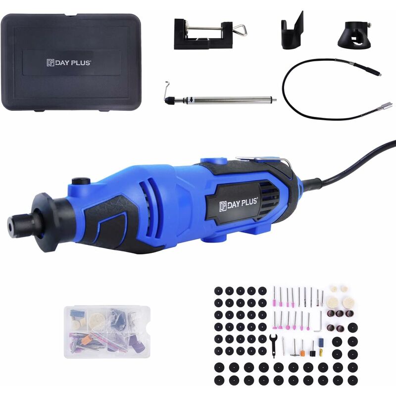 135W Rotary Tool Kit with MultiPro Keyless Chuck - 80pcs Accessories & Storage Case 6 Variable Speed Electric Drill Set Multi Tool for Crafting