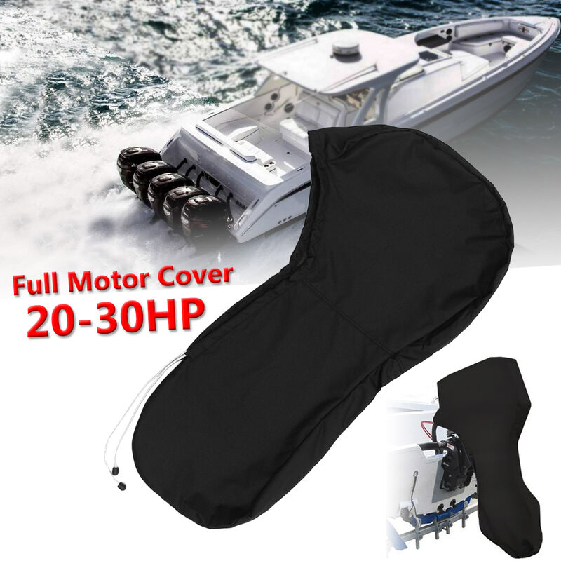 

137cm 600D negro cubierta de barco de motor fuera de borda completo para motor de potencia de manguera 20-30 impermeable