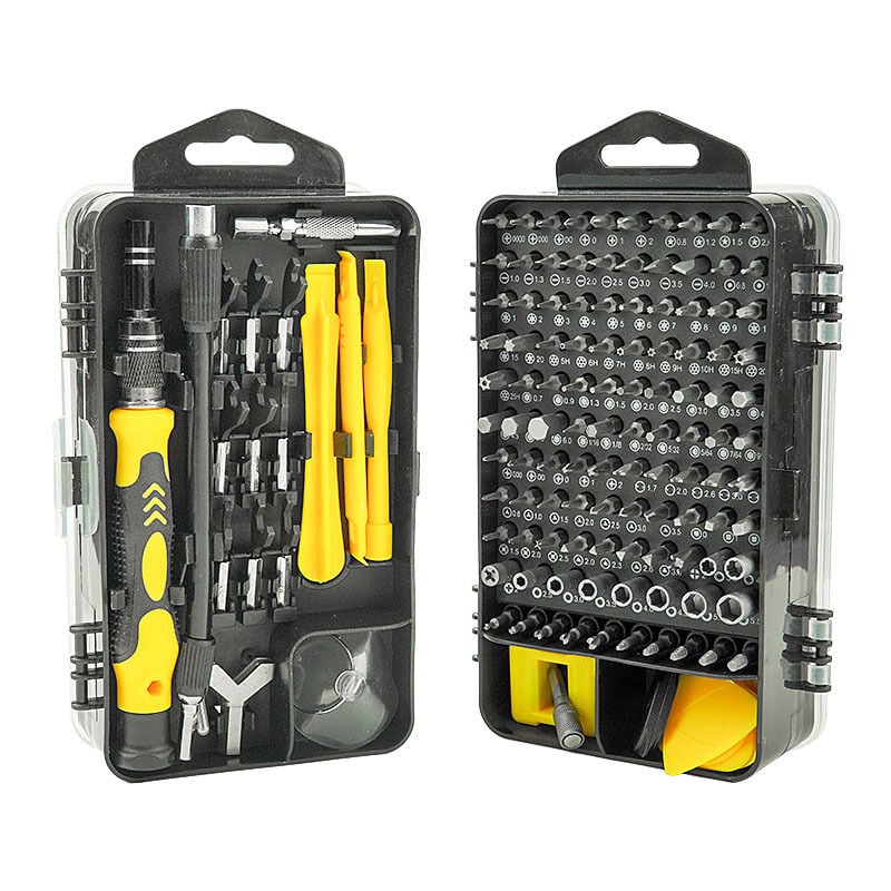 Mimiy - 138 in 1 Precision Screwdriver Set, Magnetic Small Torx Hex Screwdriver Kit Sets, Screwdrivers Set Yellow