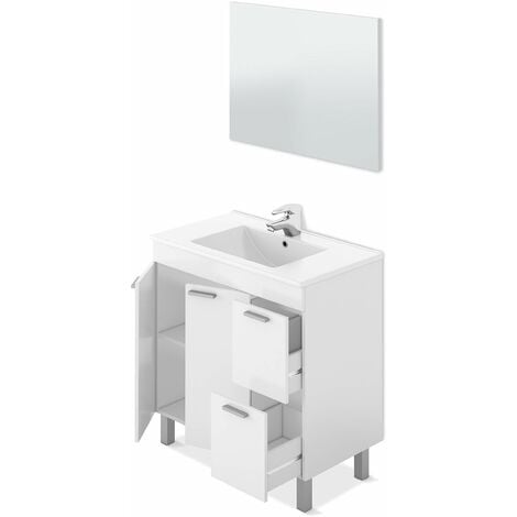 ABITARE Colonna bagno a terra 30x182 cm bianco lucido con due ante - Delfi