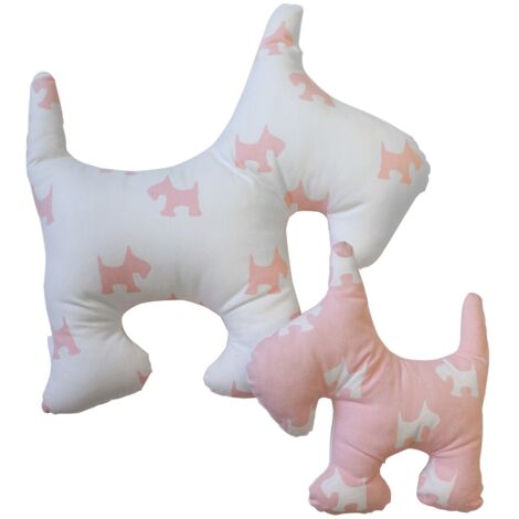 13 CASA Coussin, 50 x 50 x 30 H cm Rose, Coton, Blanc, 45.5 x 48 x 60 cm