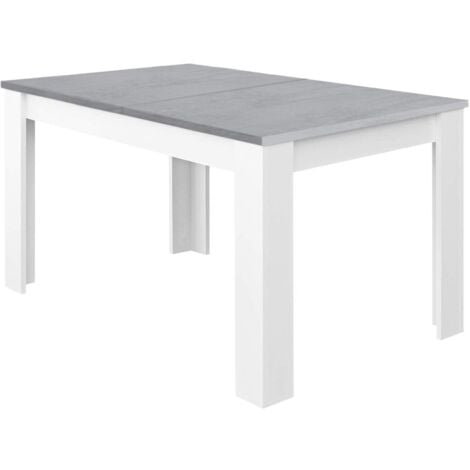 13Casa Granada B10 Tavolo allungabile, Melamina, Bianco/Grigio, 140 x 90 x 78