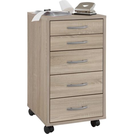 13Casa - Honor A9 - Cassettiera ufficio. Dim: 33x38x63,5 h cm. Col: Rovere. Mat: Nobilitato.
