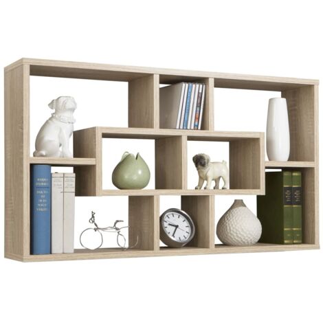 13Casa - Liberty B6 - Libreria a muro. Dim: 85x16x47,5 h cm. Col: Rovere. Mat: Nobilitato., beige