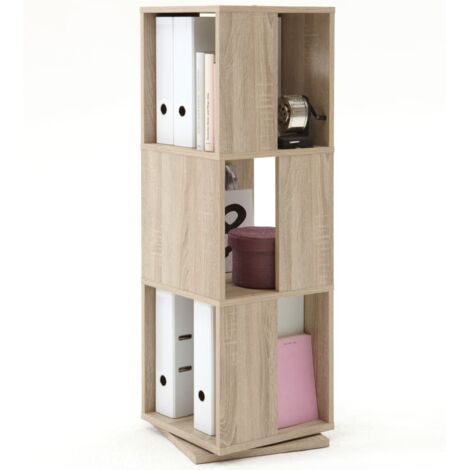 13Casa - Liberty B8 - 3 scaffaliLibreria girevole. Dim: 34x34x108 h cm. Col: Rovere. Mat: Nobilitato.