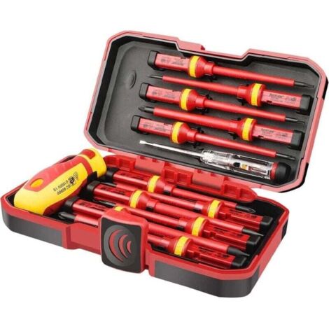 13er Set VDE-V isolierte Schraubendreher Spannung 1000 V Magnetisch Schlitzschraubendreher Torx Werkzeuge