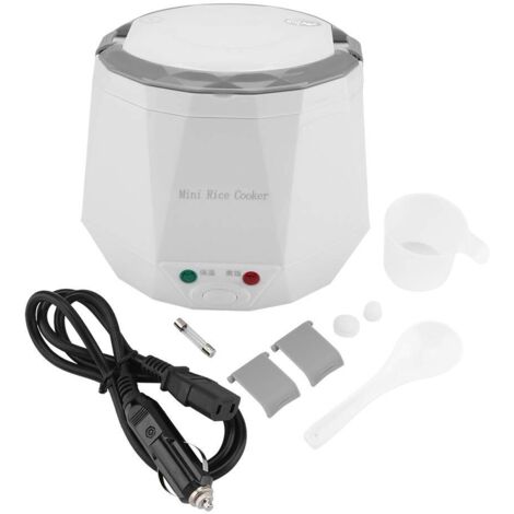 1.3L Cuiseurs à Riz pour Voiture Boîte Déjeuner Chauffante Boîte à Repas Électrique 12V Pour Les Chauffeurs et Réchauffer Les Plats au Bureau(White)
