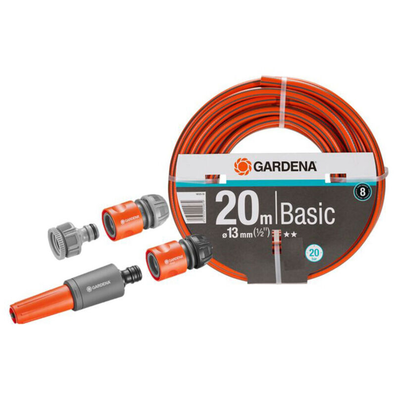 Gardena 13mm 12' hose basic set 20m