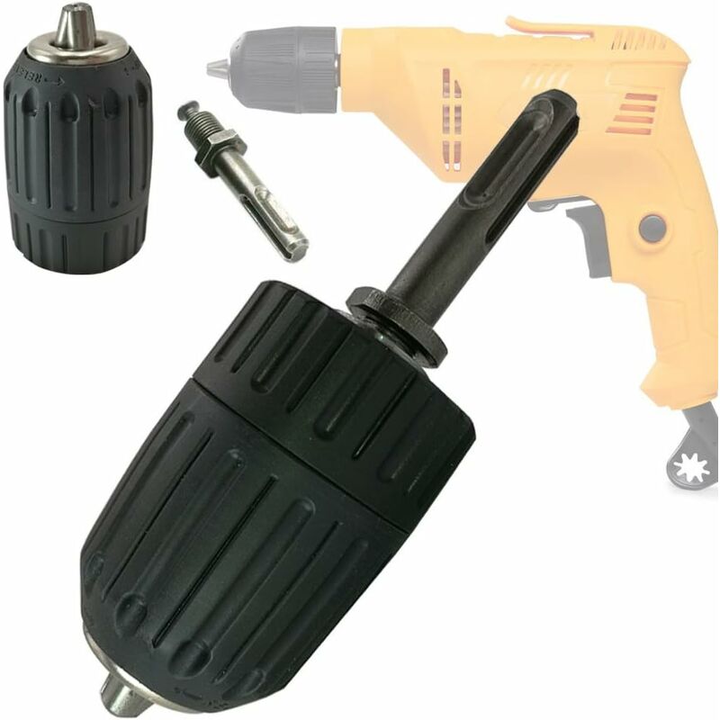 Tinor - 13mm Keyless Chuck Keyless Quick Release Adapter sds Plus Hammer Drill Drill Bit
