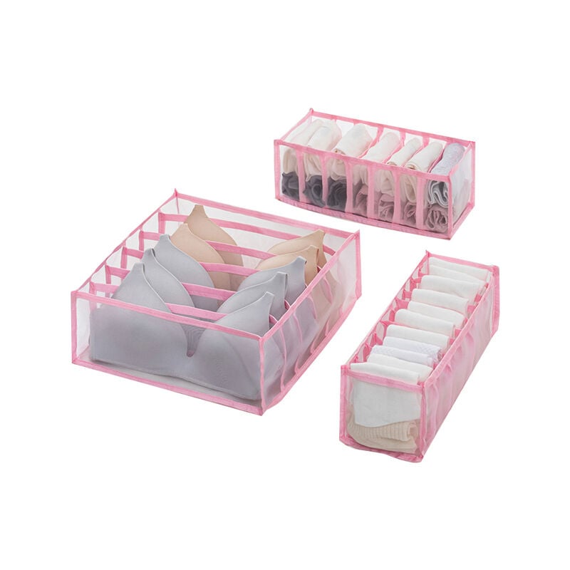 1/3PCS Faltbare Closet Organizer Lagerung Box Unterwäsche Veranstalter Kleidung Lagerung Teiler Schublade Socken 7/6/11 Grids Box,T | 04537368451633