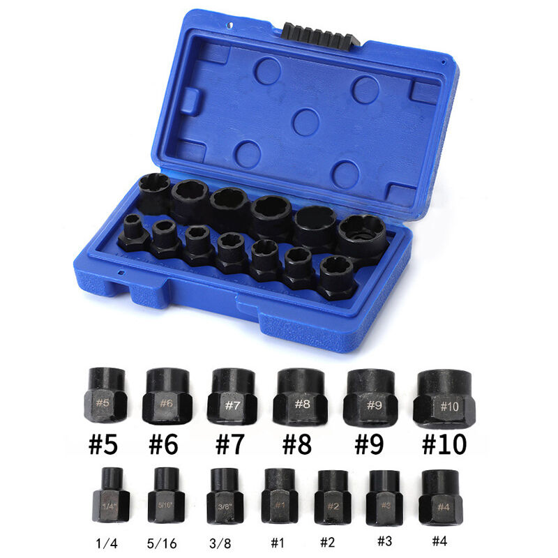 13pcs Jeu de douilles à chocs 6 pans