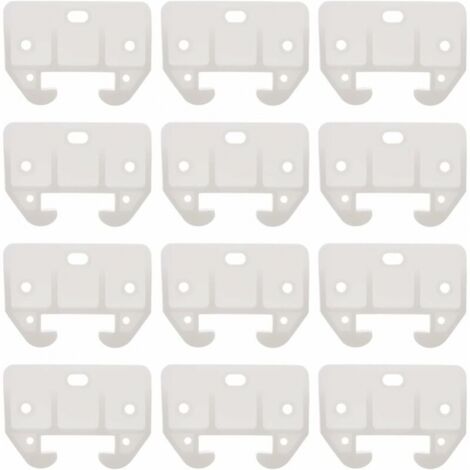 13Pcs White Plastic Drawer Rail Guide Dresser Drawer Guide Furniture Replacement Slides Parts for Dressers Hutches Nightstand and Wardrobe Systems