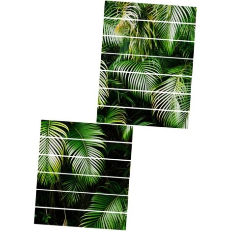 13pièces Autocollants Escalier De Palmier Pvc Auto - adhésifs Vert Tropical