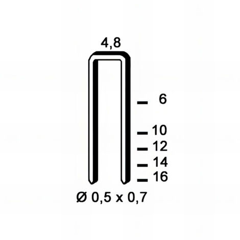 14 000 agrafes galvanisées U-14 - 4,8 x 14 x D. 0,5 x 0,7 mm - 6U-141 - Alsafix