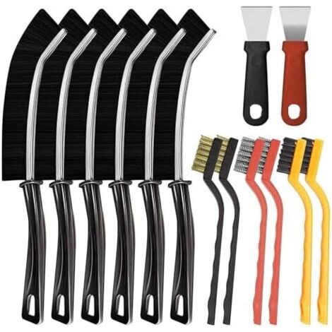 14 brosses de nettoyage des crevasses avec poils durs, brosse joints, prise électrique pour le nettoyage, à joints salle bain, -