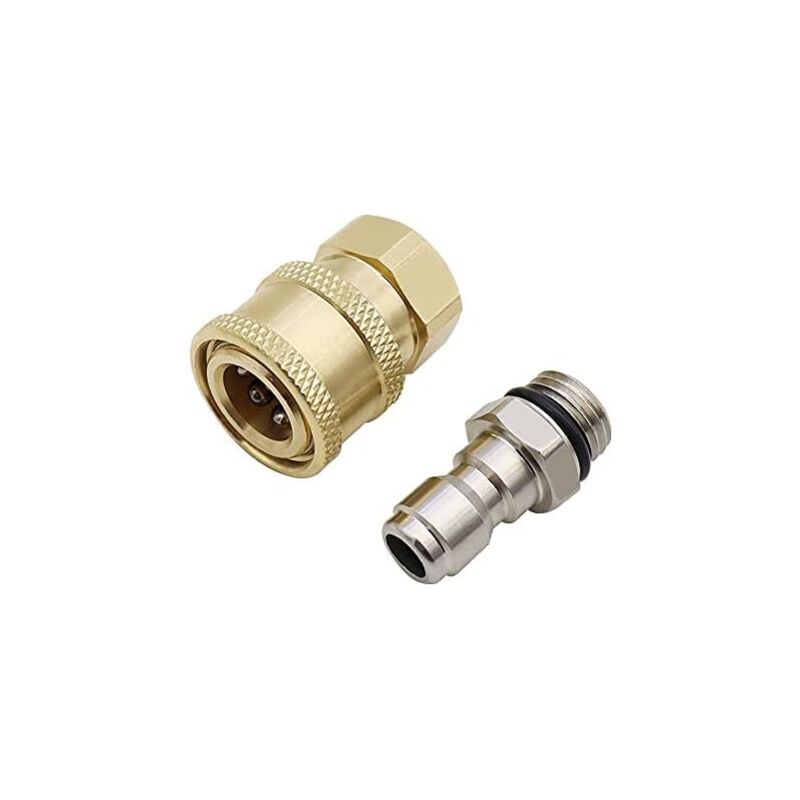 1/4'' Ensemble Nettoyeur Haute Pression Rapide Connecteur Coupleur Haute en Laiton Adaptateur Raccord Nettoyeur Haute Coupleurs de Nettoyeurs Haute