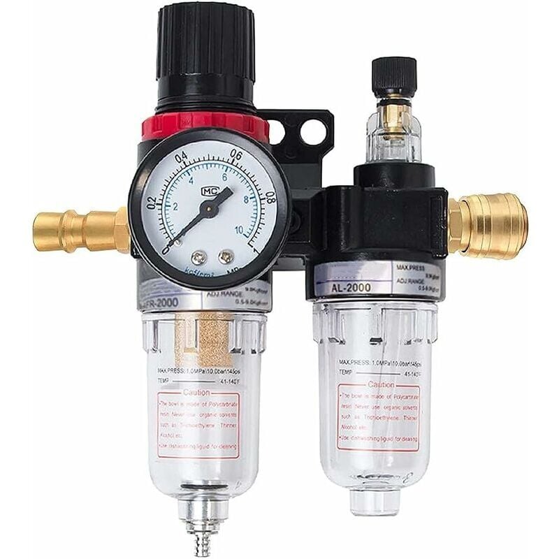 Gabrielle - 1/4 filtre séparateur d'eau séparateur d'huile unité de maintenance réducteur de pression régulateur d'air comprimé pour compresseur
