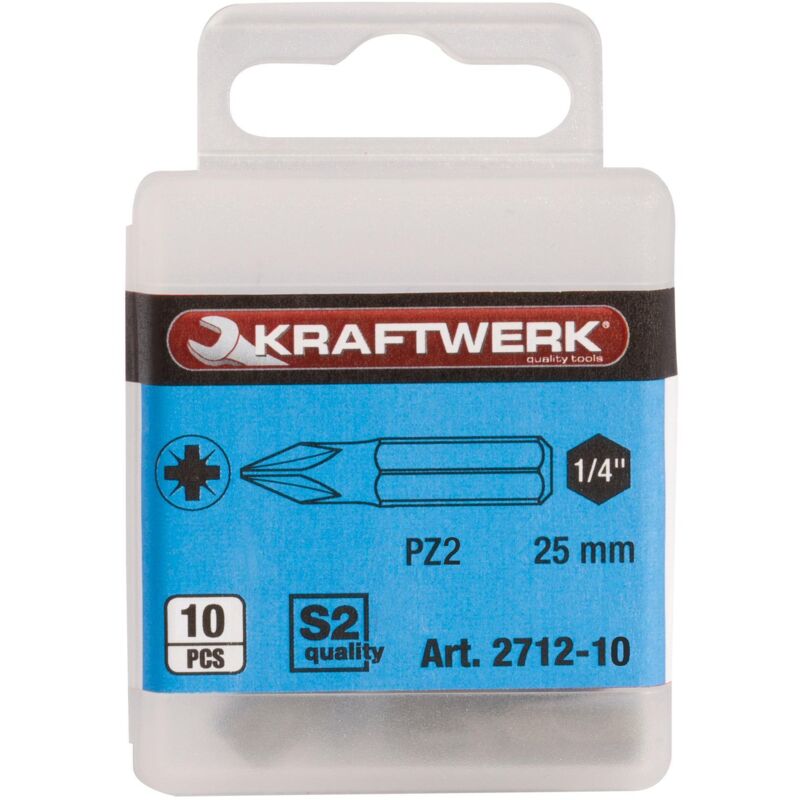 1/4'' Inserto Pozidriv 25 mm Nr. 2, 10 pz.