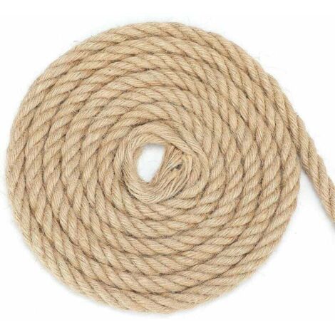 14 mm Juteseil, Hanfseil, starkes Hanf-Gartenseil, Schnur-Hanfseil für DIY-Dekoration und Gartenanwendungen (20 Meter)