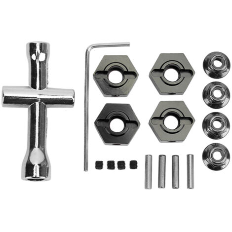 14-mm-Sechskantnaben-Adapterset aus Aluminiumlegierung für ARRMA Senton 1/10 RC-Car, Schwarz – Universelles Upgrade