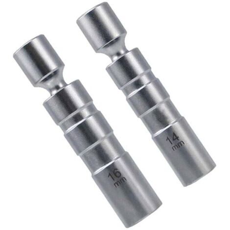 14-mm-Zündkerzensteckschlüssel / 16-mm-Zündkerzenschlüssel, 2-teiliges Zündkerzenschlüssel-Set, Kfz-Spezialwerkzeug, 12-kantiger 3/8-Zoll-Dünnwand-Drehzündkerzensteckschlüssel CR-V –