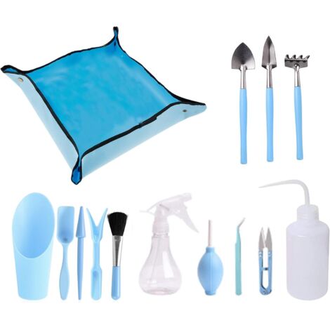 14 Outils De Jardin, Tapis De Rempotage, Accessoires Plastique Et Bois, Pour Plantes Grasses Et Semis