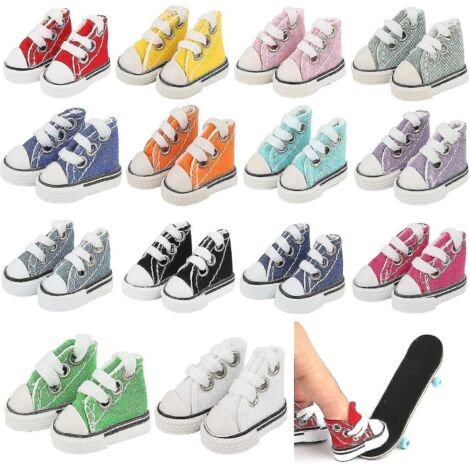 14 paires de mini-chaussures pour les doigts, adorables petites chaussures pour le breakdance, le fingerboard, les poupées et les mini-baskets.